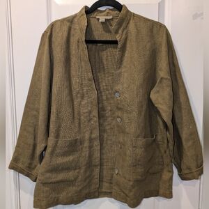 Isabella Bird Olive Linen Jacket | Petite Medium (PM)